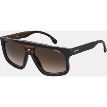 Carrera Black Horn Brown Shaded Blue Mirror Sunglasses for Women, Size: 59 MM