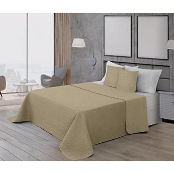 Colcha Bouti Microsatén 100g Modelo Piedra - Tacto Extrasuave 235x270 cm para Cama de 135