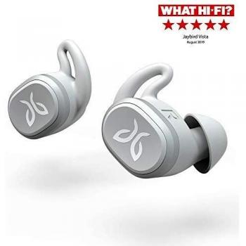 Jaybird Vista Auriculares Inalámbricos Deportivos, Impermeables, 3 tamaños de acoplamiento, carga rápida de 5 minutos, experiencia de audio personalizado, fácil de guardar - Gris
