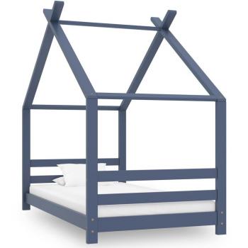 Estructura de cama infantil vidaXL madera maciza pino gris 80x160 cm