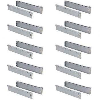 Emuca 3041125 Kita para cajón metálico H86, gris metalizado, L 400mm, Lote de 10pcs
