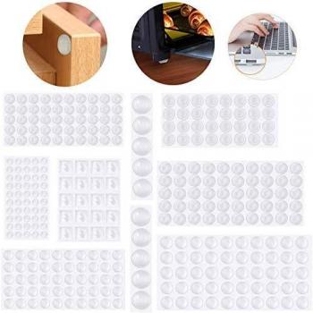 Pies de Goma Transparentes, Emooqi Adhesivo de Goma Transparente para los Cojines Adhesivos de Goma de los Muebles 4 Tamaños con 294PCS