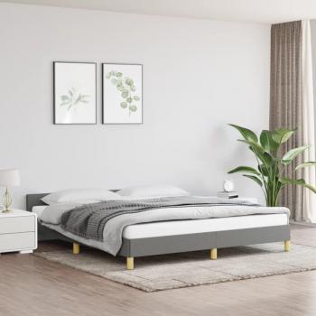 Cabecero de cama gris oscuro 160x200 cm con estructura de tela
