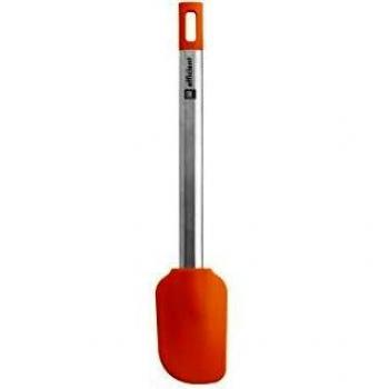 BRA Efficient Lengua Pastelera de Cocina, Acero INOX, Nailon y Silicona, Naranja, 27.5 cm