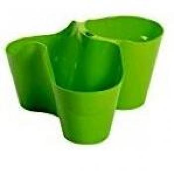 Maceta triple apilable surtida 25x14 cm verde pistache