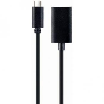 Gembird A-CM-DPF-02 Adaptador de Cable USB Tipo C a DisplayPort 4K, Longitud 0.15 m, Color Negro