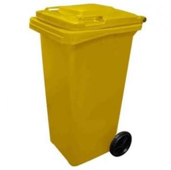Contenedor de Basura Reciclables Amarillo con Ruedas 240L