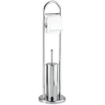WENKO 16993100 Juego de pie para el WC Vasto, Acero inox, 22 x 81 x 22 cm, Brillante