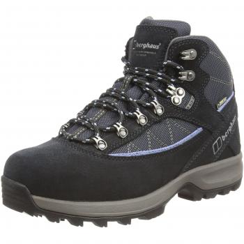 BerghausEXP Trek VII GTX Tech Boot AF BLK/LtBlu - Botas de Senderismo Mujer, Negro