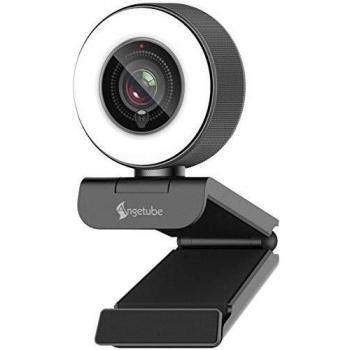 Angetube Streaming HD Webcam 1080P con luz de Anillo, 967 USB PC Cámara de Enfoque automático con micrófono Dual, cámara de Video para Mac Windows Laptop Conferencias Gaming Xbox Skype OBS Xsplit