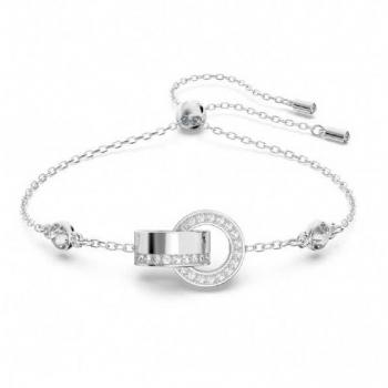 Swarovski Hollow Bracelet White Crystal Rhodium Gray Female ONE SIZE