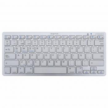 Approx APPMX300BTS Teclado Bluetooth 3.0 Inalámbrico Compacto Plata con 14 Teclas Multimedia