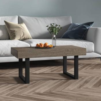 Mesa de centro Día y Noche gris y negra 90x45x40 cm en MDF y hierro