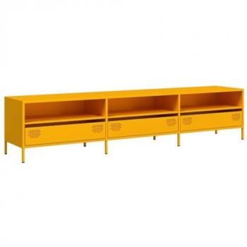 Mueble TV acero laminado en frío amarillo mostaza 202x39x43,5cm