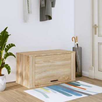 Zapatero de pared contrachapada roble Sonoma 70x35x38 cm madera multicapa marrón