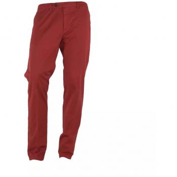 Italian Red Cotton Summer Trousers - IT54 | XXL