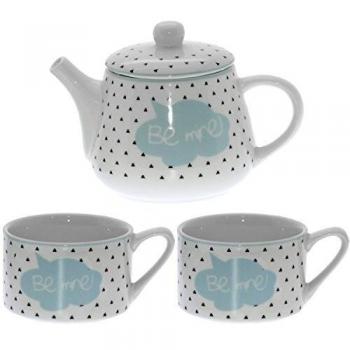 Supernova Decoracion_ Set Tetera c/2 Tazas Porcelana