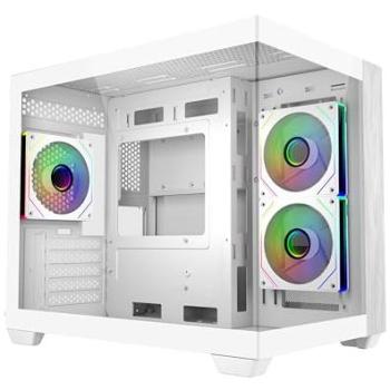 Caja PC Cooler Master Elite 481 Wood Mini Torre Blanca con Ventiladores RGB, Soporte para Micro ATX y AIO de hasta 360 mm