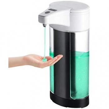 WIFORT Dispensador de Jabón Automático, 400ML Dispensador de Líquido Sin Contacto con Sensor de Infrarrojos, Interruptor Ajustable & Base Impermeable, para Baño, Cocina