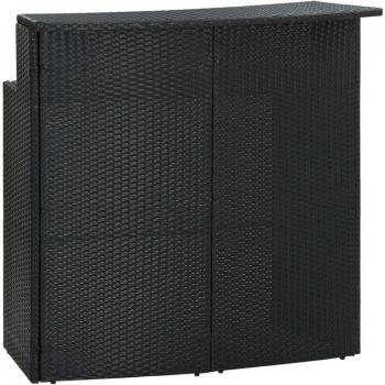 Black Outdoor Bar Table 120x55x110 cm Poly Rattan