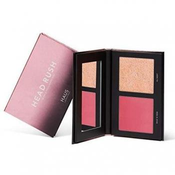 Haus Laboratories by Lady Gaga, HEAD RUSH BLUSH y HIGHLIGHTER DUO Colorete mate color real e iluminador disponibles en varias paletas, brillo modulable, vegano y no testado en animales, 0.38 oz