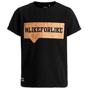 Name It NKMLALLAN - Camiseta de cuello redondo para niño Negro 122/128 cm