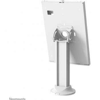 Neomounts Countertop Tablet Holder - Characteristics: Adjustable height, 360-degree rotation, sturdy base, compatible with various tablet sizes, easy installation, white finish