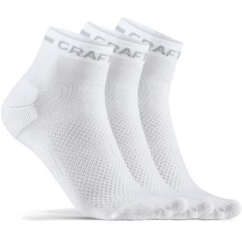 Craft Core Dry Mid Running Socks 3 Pack - white - Size: 46-48