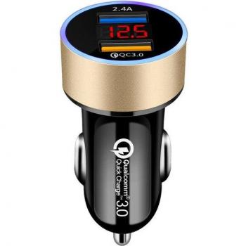 Cargador de Coche Dual USB de Carga Rápida 3.0 para iPhone X, Xiaomi y Samsung