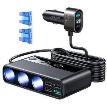 Cargador de Coche Joyroom JR-CL06 154W Multi-Port USB - PD, QC3.0 - Negro