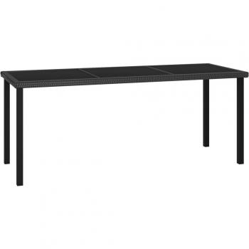 vidaXL Garden Dining Table Black 180x70x73 cm Poly Rattan