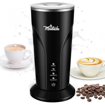 Espumador de leche eléctrico 500W 4 en 1 - La Moustache, 300ml, con función de espuma tibia, espesa, fina y fría, calienta leche y apagado automático