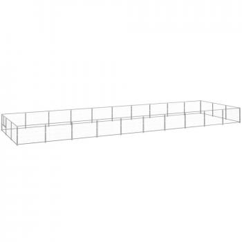 vidaXL Dog Kennel Silver 30 m² Steel