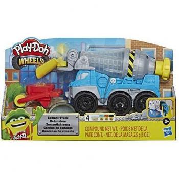 Play-Doh Wheels Cement Truck Toy for Children Aged 3 and Up with Non-Toxic Play-Doh Cement-Coloured Buildin' Compound Plus 3 Colours