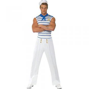 Disfraz de Marinero Francés para Hombre - Talla M - Color Blanco