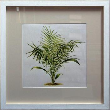 Dósfer 36823 - Cuadro decorativo, Palmeras en blanco 51 x 51 cm