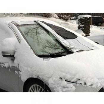 Funda Protector para Parabrisas – Funda Tela Auto para Coche útil Todo el año. Protege la Luna Delantera de Hielo y Nieve en Invierno, de Sol y Rayos UV en Verano - Tamaño Extra Grande 145 x 188 cm