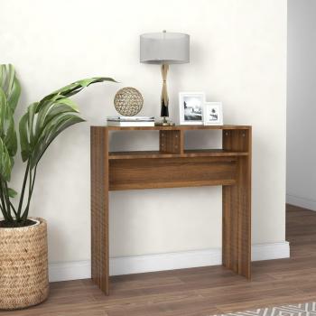 Consola de Madera Multicapa Roble Marrón 78x30x80 cm
