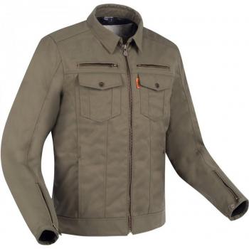 Chaqueta de Moto Segura Patrol Caqui - Chaqueta textil impermeable para motocicleta - Verde Marrón (3XL)