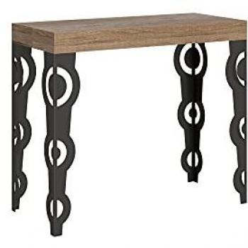 Consola extensible Karamay Premium 90x40/300 cm Roble Natural Estructura Antracita