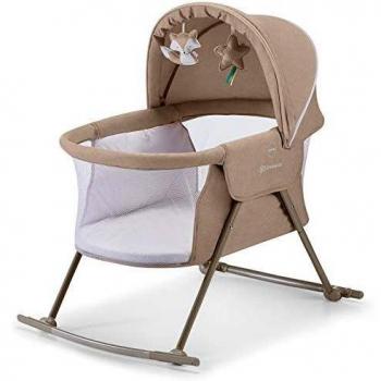 Kinderkraft Lovi 3-in-1 Travel Crib and Rocker in Beige