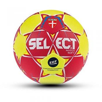 Select Unisex Match Soft – Balón de Balonmano, Color Rojo, Amarillo, Blanco, tamaño 1