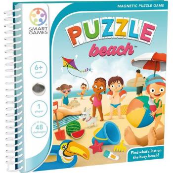 Smart Games Puzzle Beach Juego de Lógica Magnético con 48 Retos para +6 Años en Formato Libro