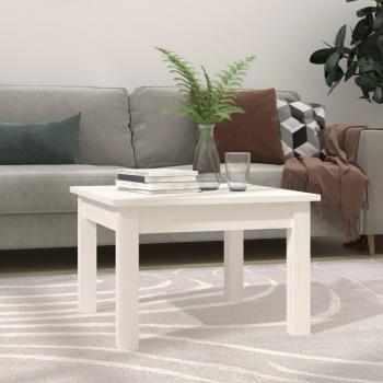 Mesa baja de madera maciza de pino blanca 45x45x30 cm