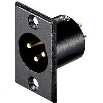 Conector Chasis Micrófono XLR 3pin Macho Negro