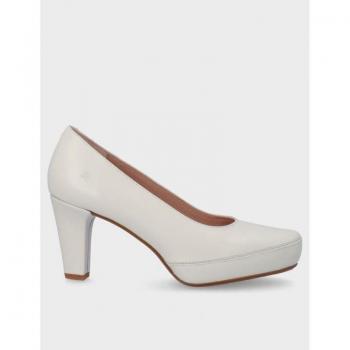 Zapato de Tacón Fluchos Blesa D5794 Blanco - Salón Mujer Cuero Auténtico
