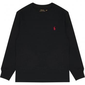 Polo Ralph Lauren Kids Black Cotton Long Sleeve T-Shirt Size S