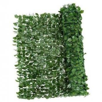 Green Faux Ivy Leaf Privacy Fence Screen - Artificial Hedge Decorative Panel