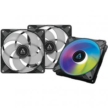 Arctic P14 PWM PST A-RGB 0dB schwarz (3er-Pack) - Ventilador de 140mm con iluminación RGB y tecnología de funcionamiento silencioso