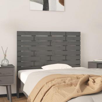 Cabecero de cama de pared gris 81x3x63 cm madera maciza de pino